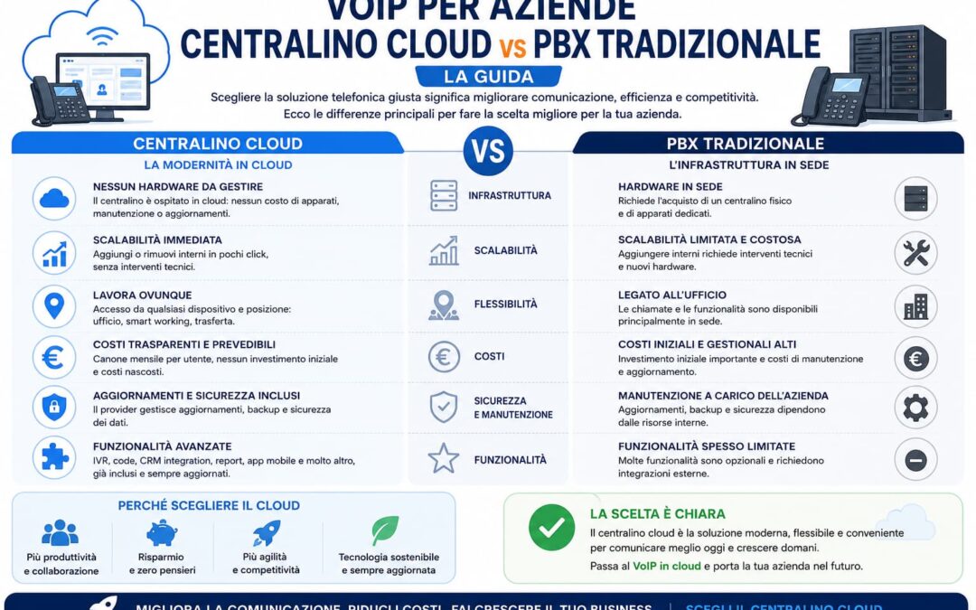 VoIP per Aziende: Centralino Cloud vs PBX tradizionale, la guida